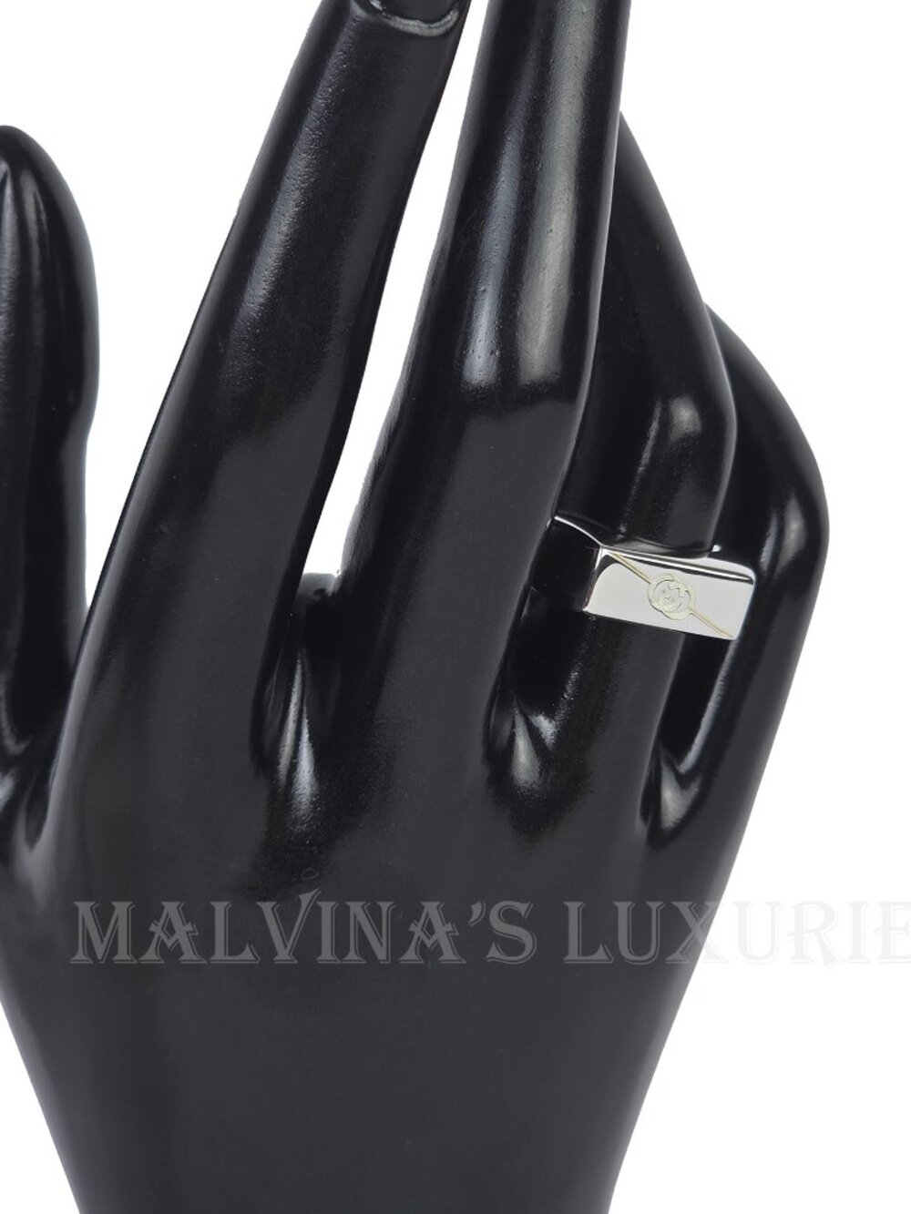 GUCCI RING STERLING SILVER GG LOGO TAG925 COLLECTION UNISEX sz 15 US 7 1/4 - Picture 7 of 16